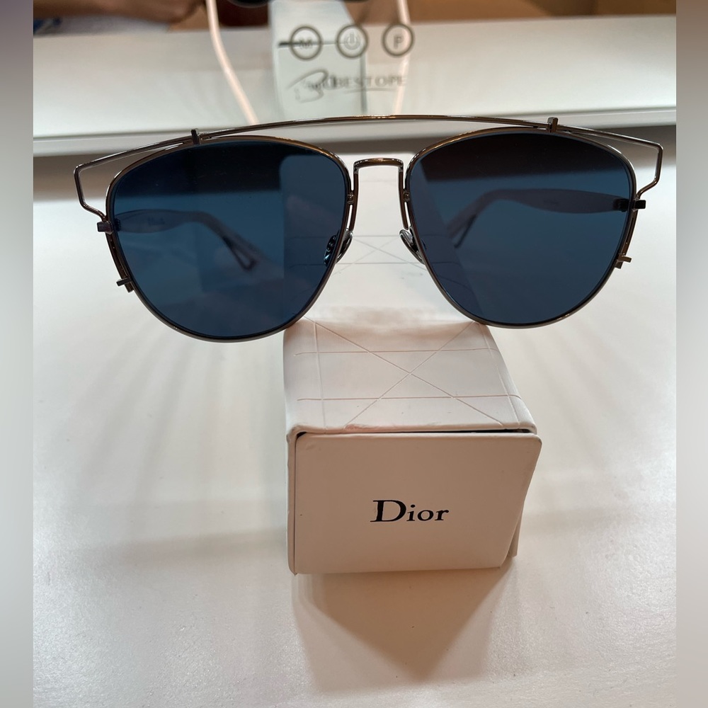 Christian Dior Technologic Sunglasses New Ruthenium Light Pink Dark Blue 1URA9